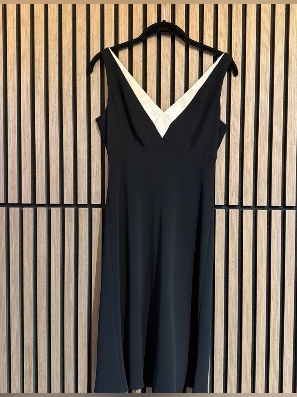 Ann Taylor Black Colorblock Midi Dress